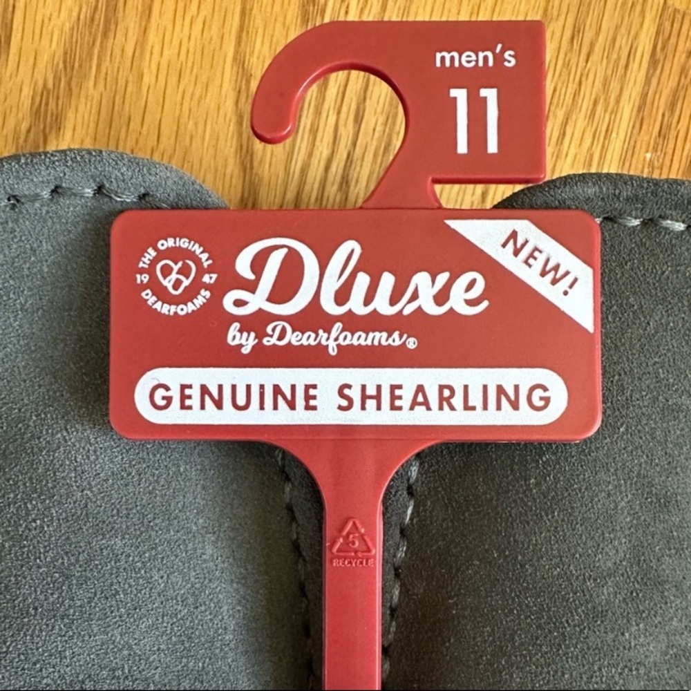 NWT Shearling Moccasin Slippers for Men size 11 Grey Suede